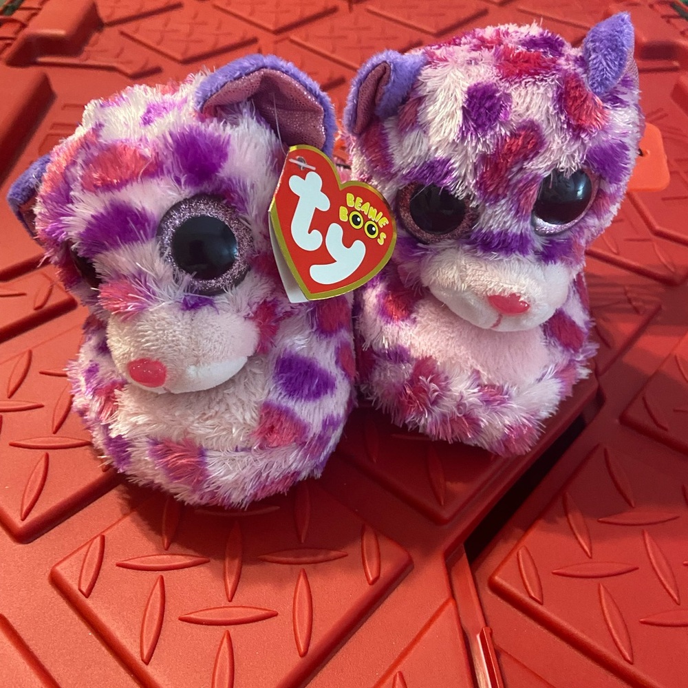 Girls 10 11 Ty Plush Slippers New